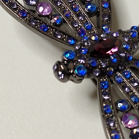Blue And Purple Dragonfly Brooch - Picture 9 of 15